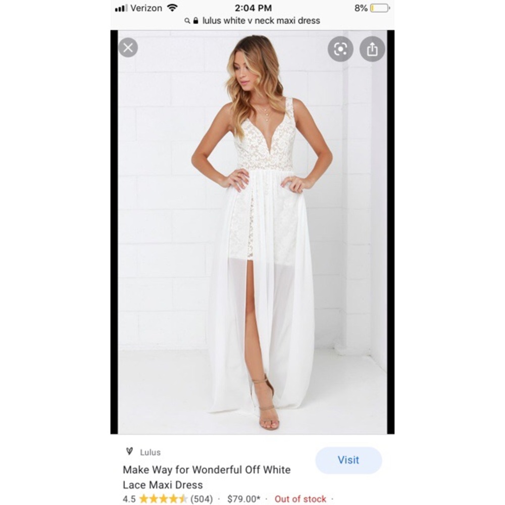 Brand New - Lulus white lace maxi dress